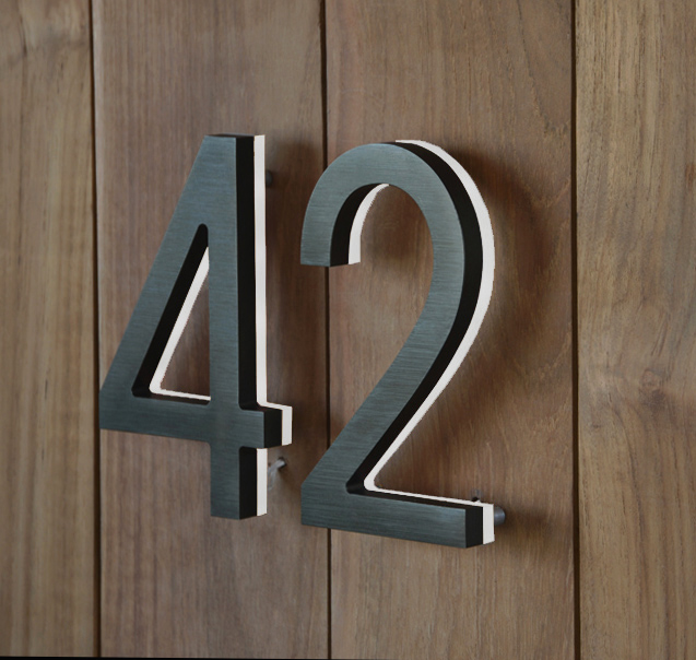 Modern 8" Bronze Lighted Numbers &amp; Letters by Luxello LED Signage